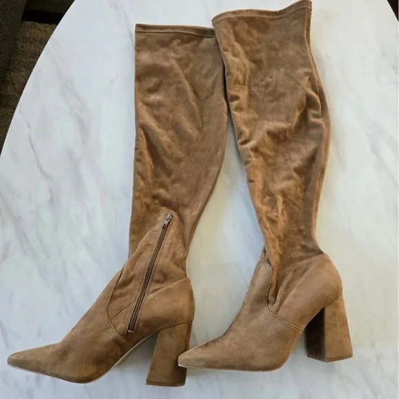 Steve Madden Over The Knee Suede Boots 9.5M Brown Womens Jacoby Shoes New - Picture 5 of 11
